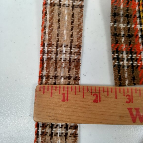 Vintage 1970s Ribbon Spool Pair Scotty Plaid Weather Proof Decorator Woven 1 3/8 - Picture 11 of 16
